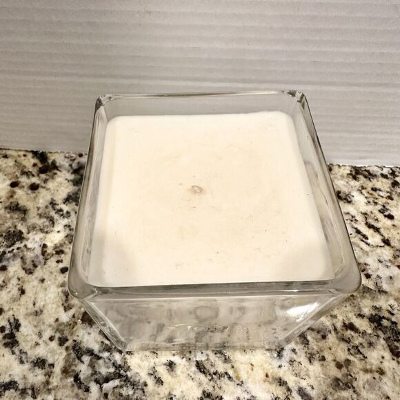 Joel Osteen Candle Square Glass Put your hope in the Lord Psalm 31:24 White 4x4" - Picture 2 of 6